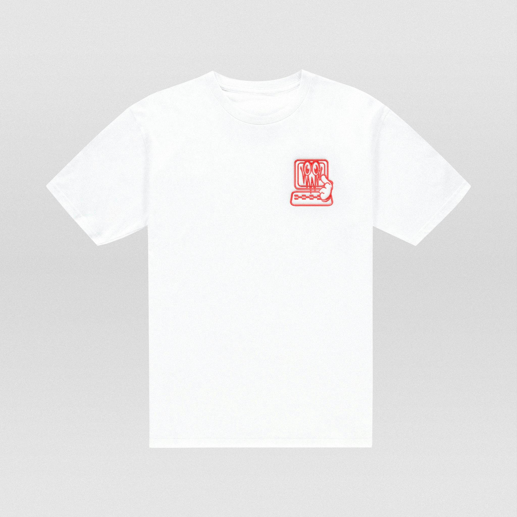 PERSONAL COMPUTER MARKET CRASH Embroidered White T-Shirt